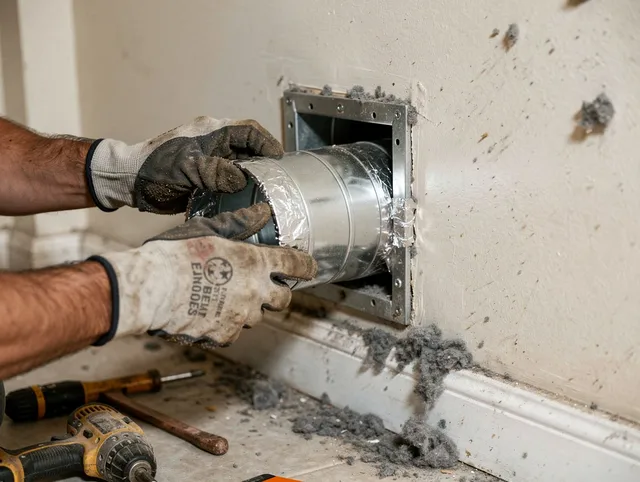 Professional dryer vent repair and installation by Cornelius Dryer Vent Cleaning in Cornelius