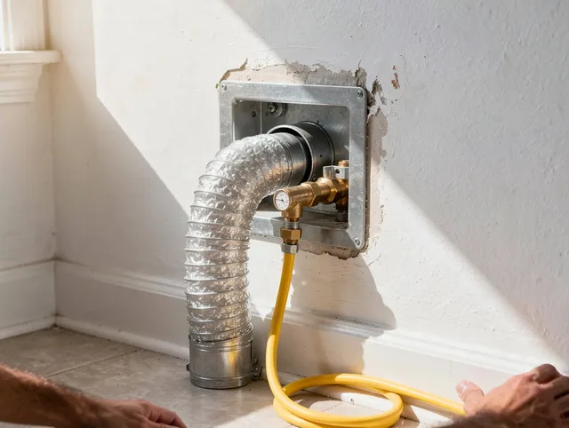 Cornelius Dryer Vent Cleaning certified technician performing specialized gas dryer vent cleaning in Cornelius